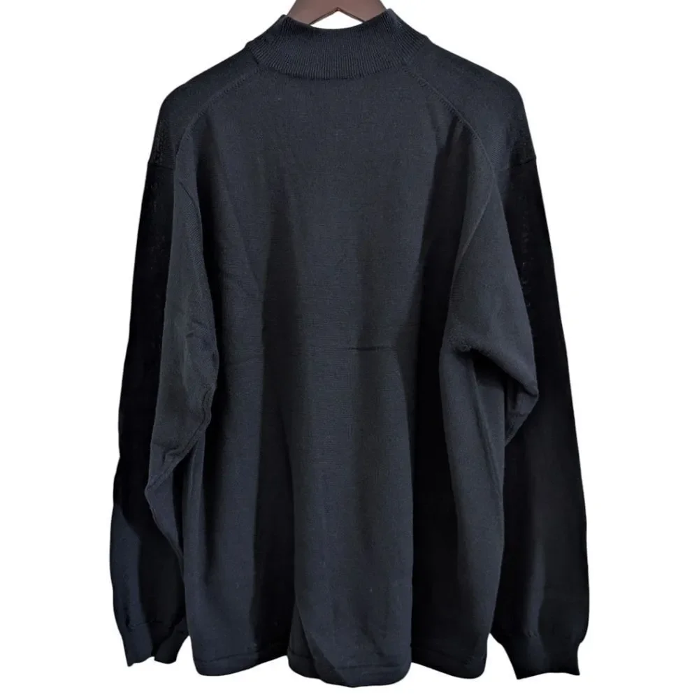 Brooks Brothers 100% Merino Wool Mock Neck Sweater Navy XL